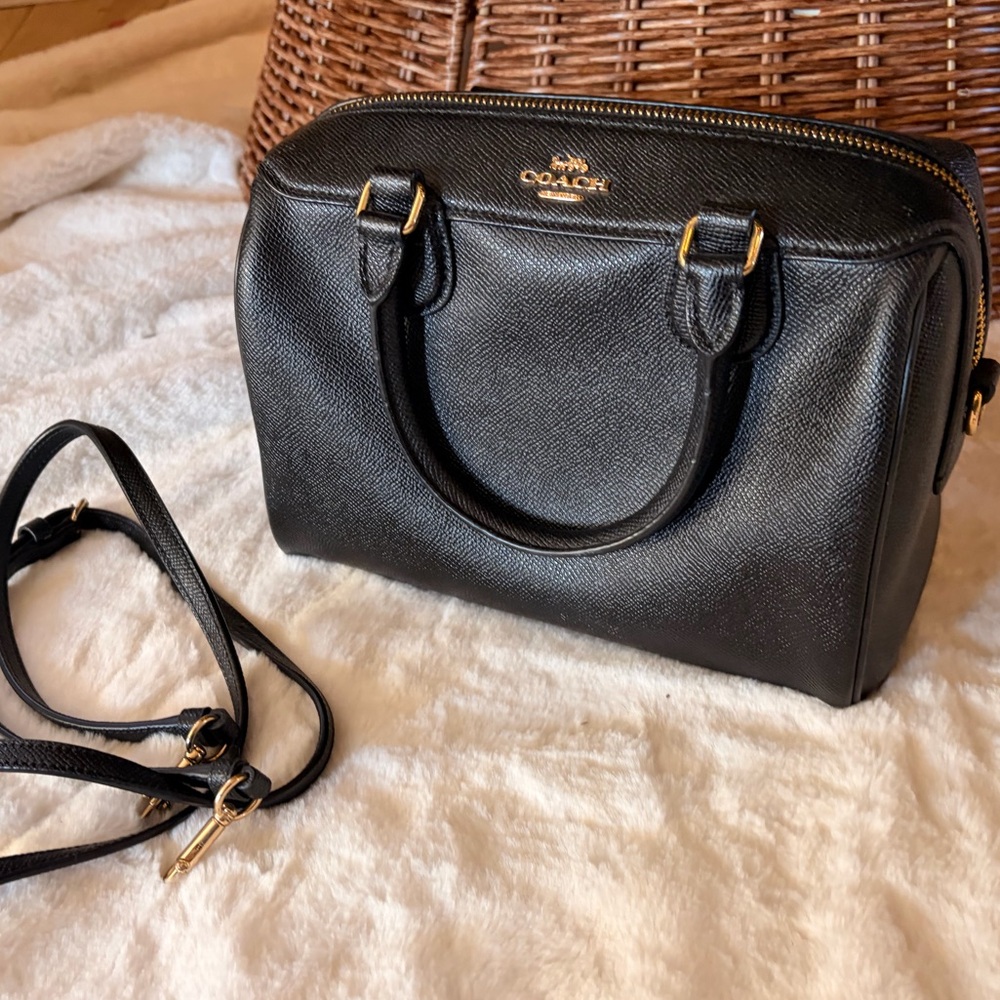 Coach Black Leather Satchel Bag